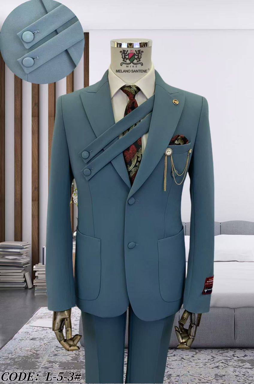 Cobalt blue double-breasted MELANO-SANTENE suit